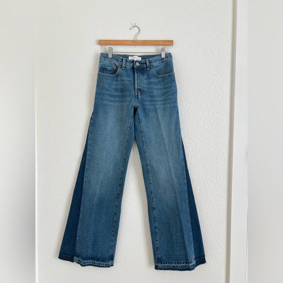 NWT BA&SH Vadou jeans / 2 tone wide flare leg jeans / size 2 - Picture 4 of 9